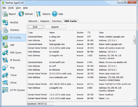 Visual DNS Cache